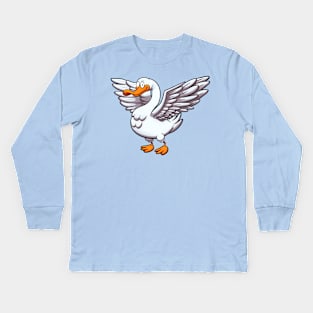 Goose Spreading Wings Kids Long Sleeve T-Shirt